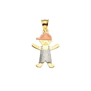 14KTri Color Gold Boy Pendant